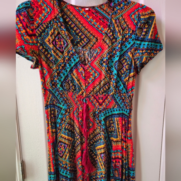 **BLACK FRIDAY SALE**SHEIN Multi-Color V-Neck Maxi Dress - Picture 3 of 8